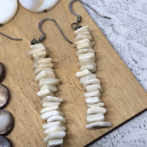 Curated bundle lot 3 boho beach festival statement shell earrings - Picture 3 of 5